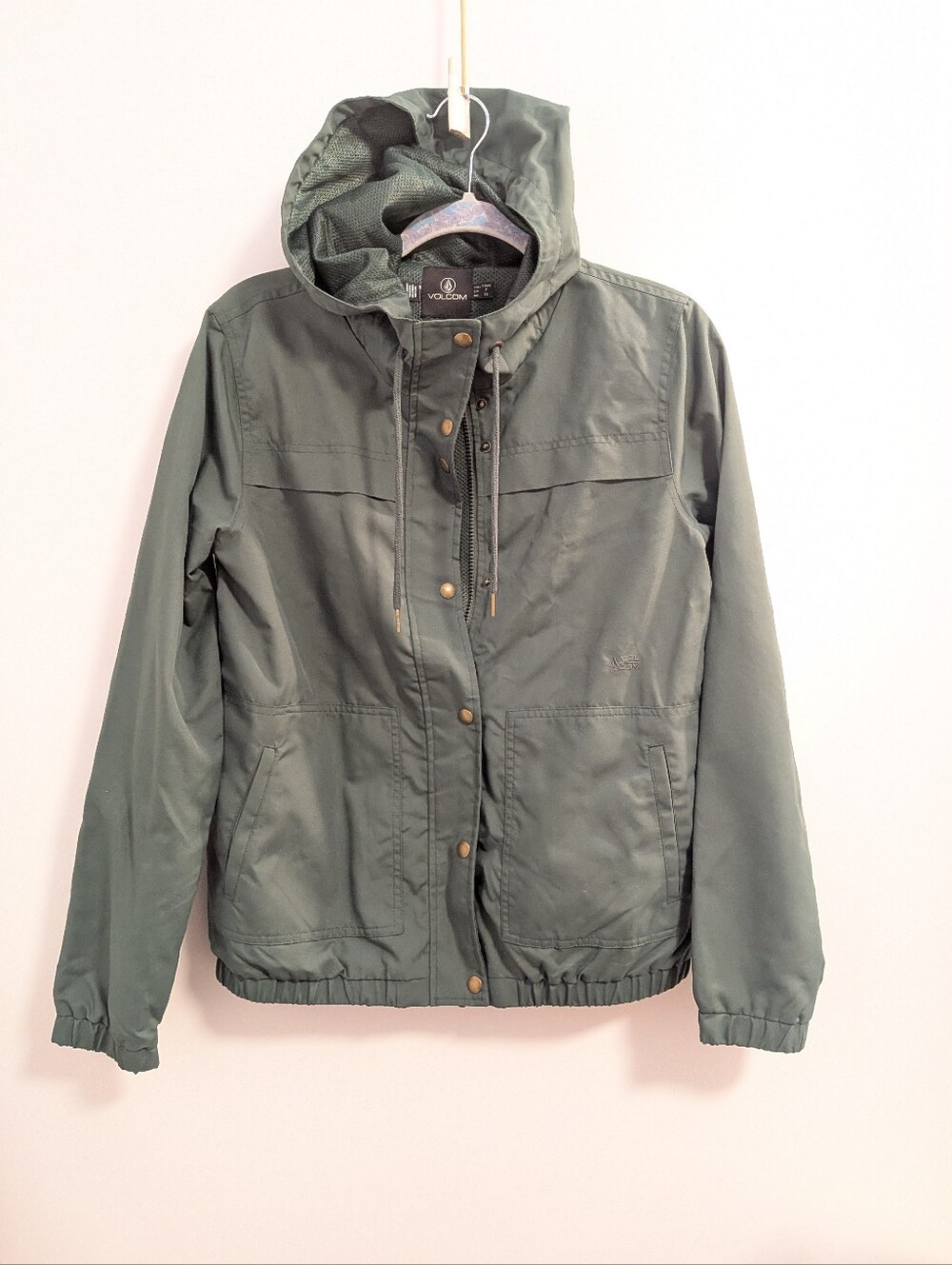 Volcom Women's Olive Green Hooded Jacket